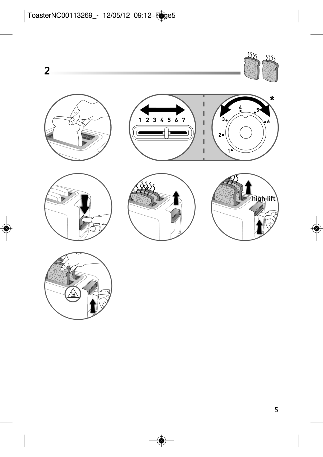 Tefal TT210132, TT210130 manual ToasterNC00113269- 12/05/12 0912 Page5 