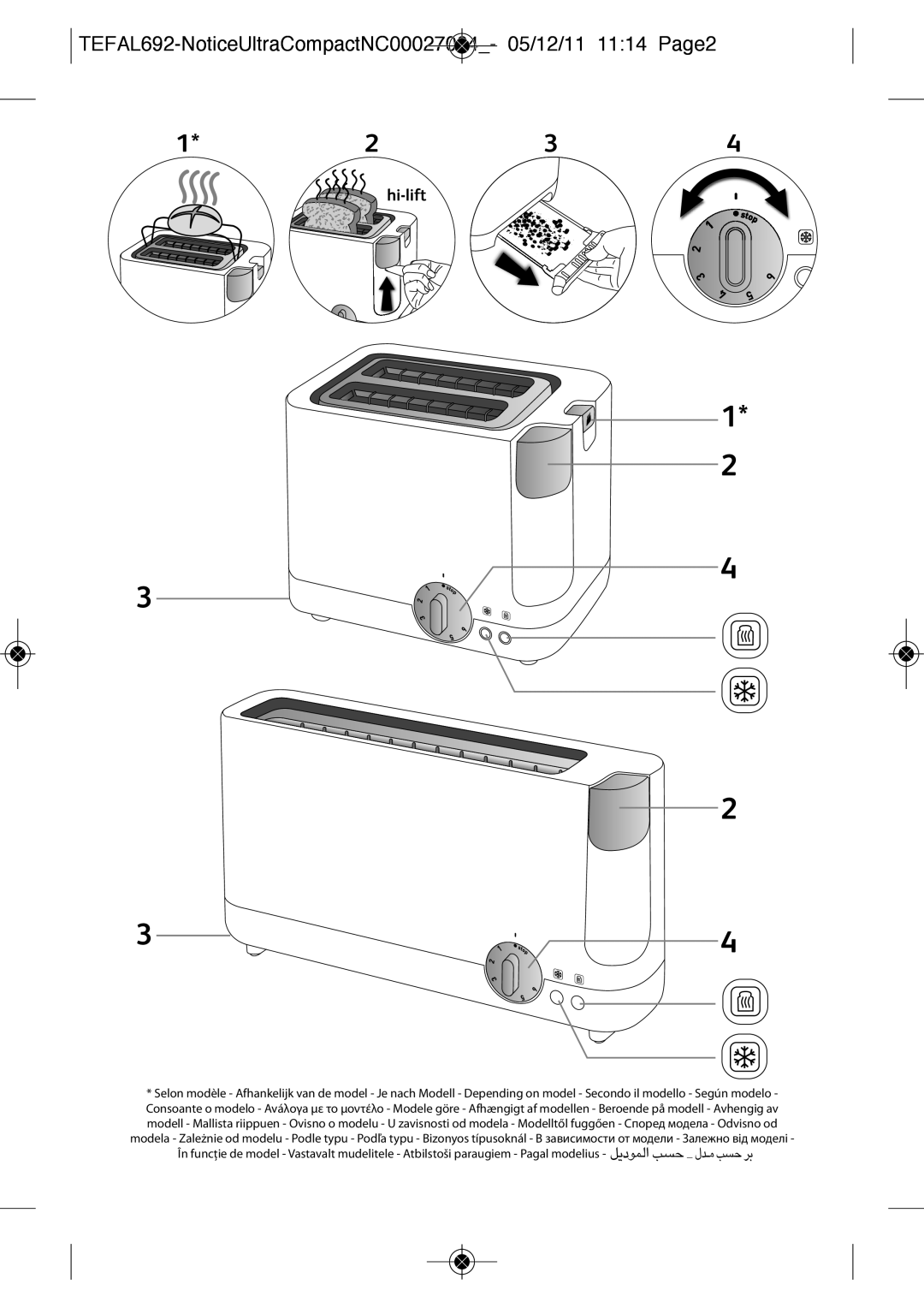 Tefal TT210830, TT2108AU manual TEFAL692-NoticeUltraCompactNC00027004- 05/12/11 1114 Page2 