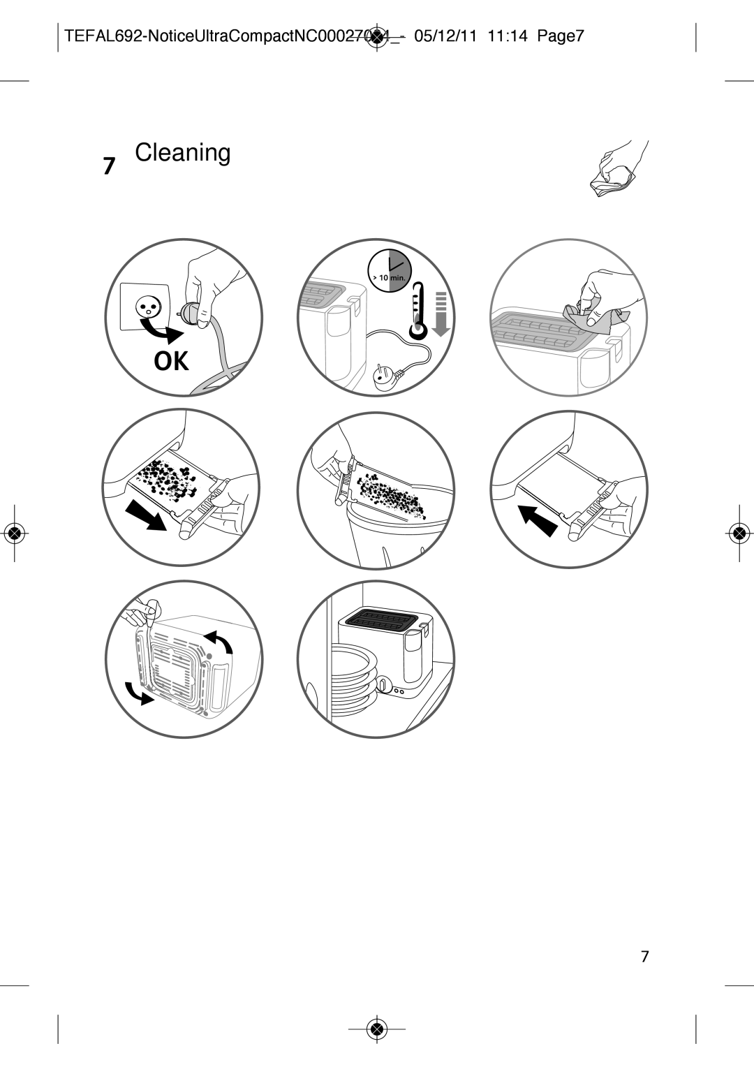 Tefal TT2108AU, TT210830 manual Cleaning 