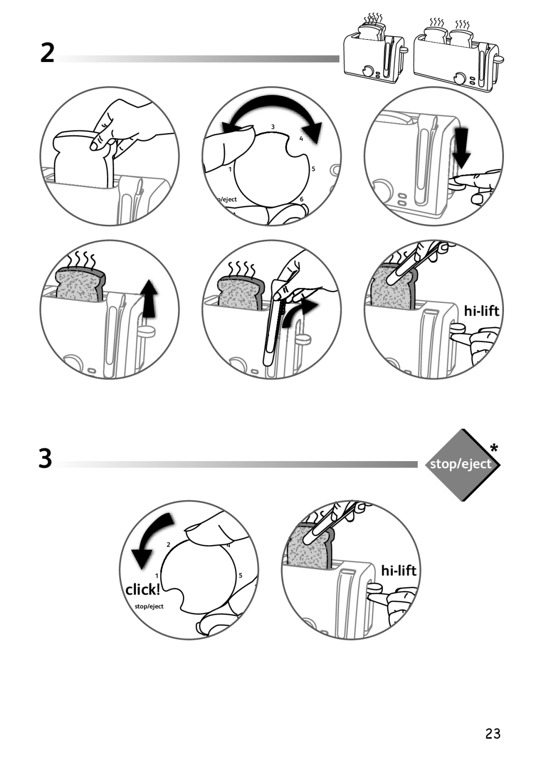 Tefal TT225531, TT225530, TT225515 manual Click 