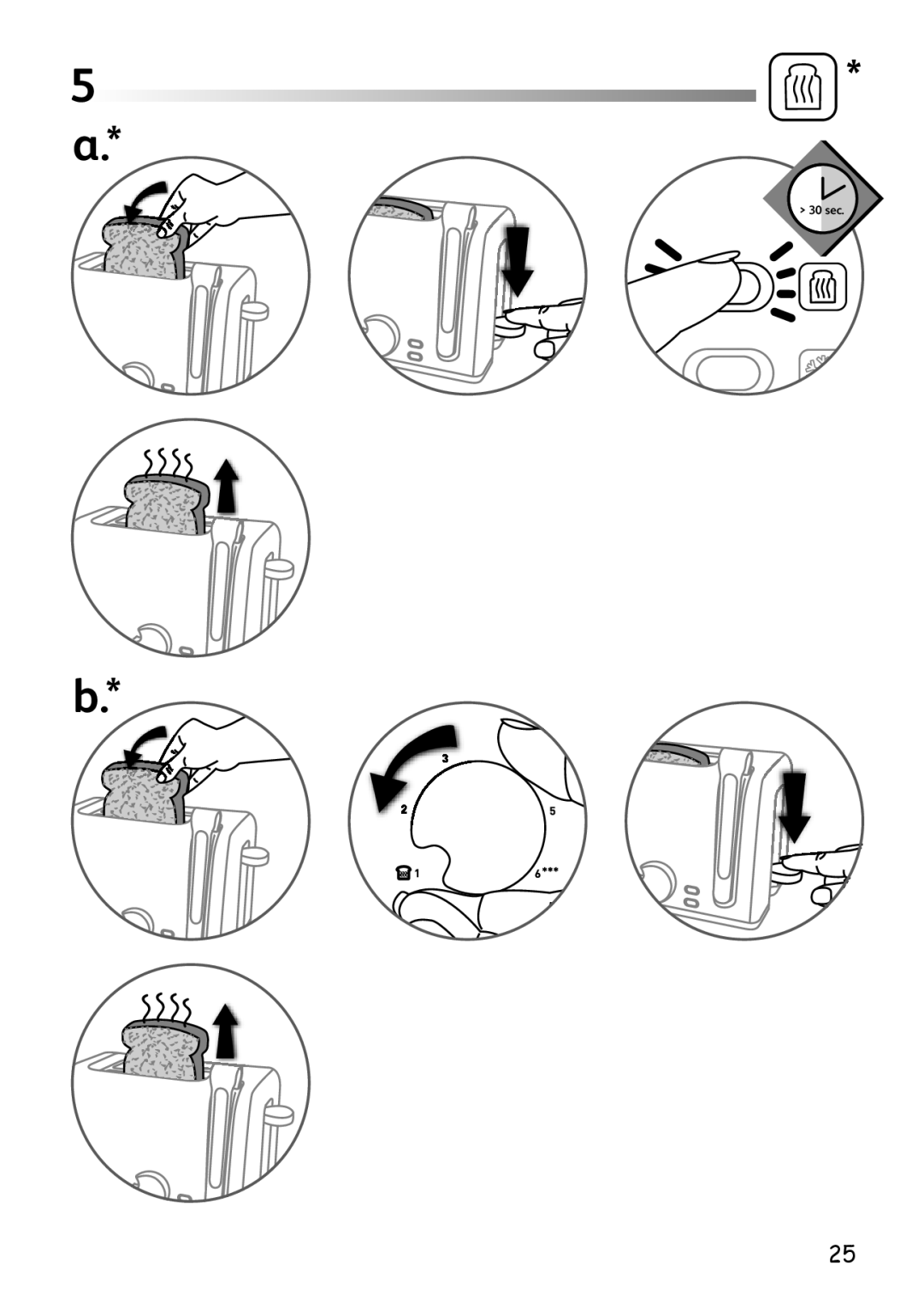 Tefal TT225515, TT225530, TT225531 manual 30 sec 