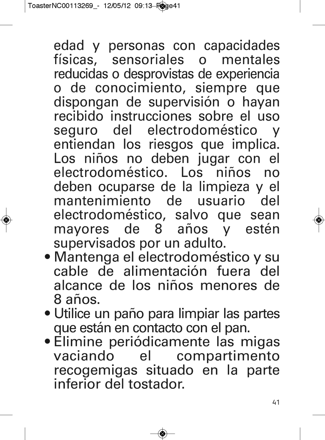 Tefal TT282811 manual ToasterNC00113269- 12/05/12 0913 Page41, 2941 