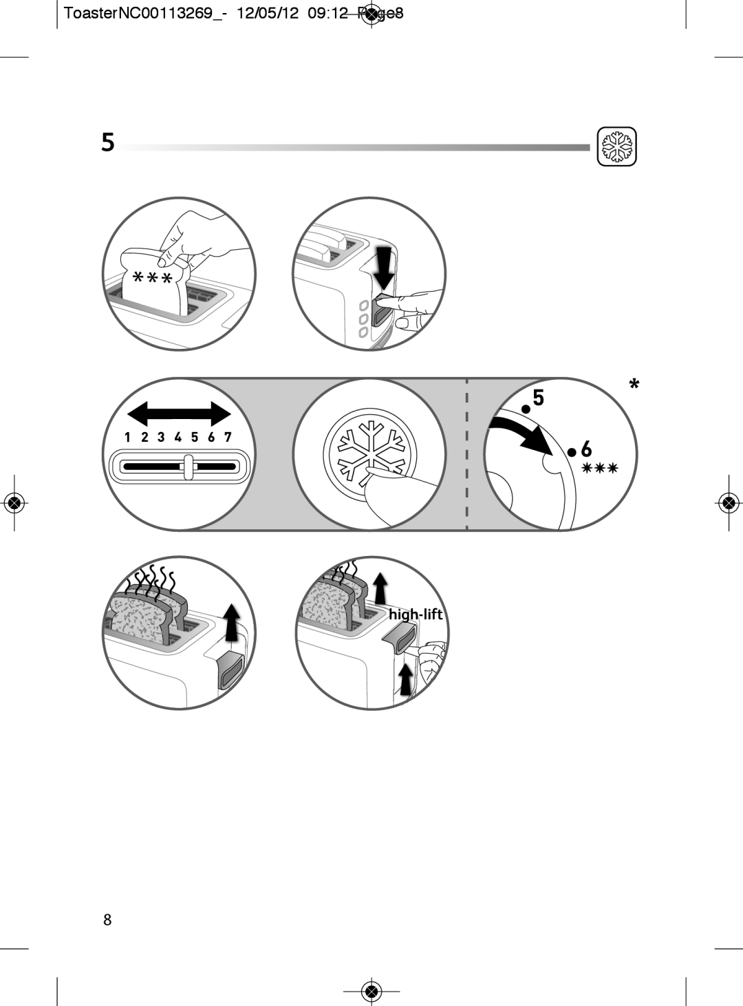 Tefal TT282811 manual ToasterNC00113269- 12/05/12 0912 Page8 