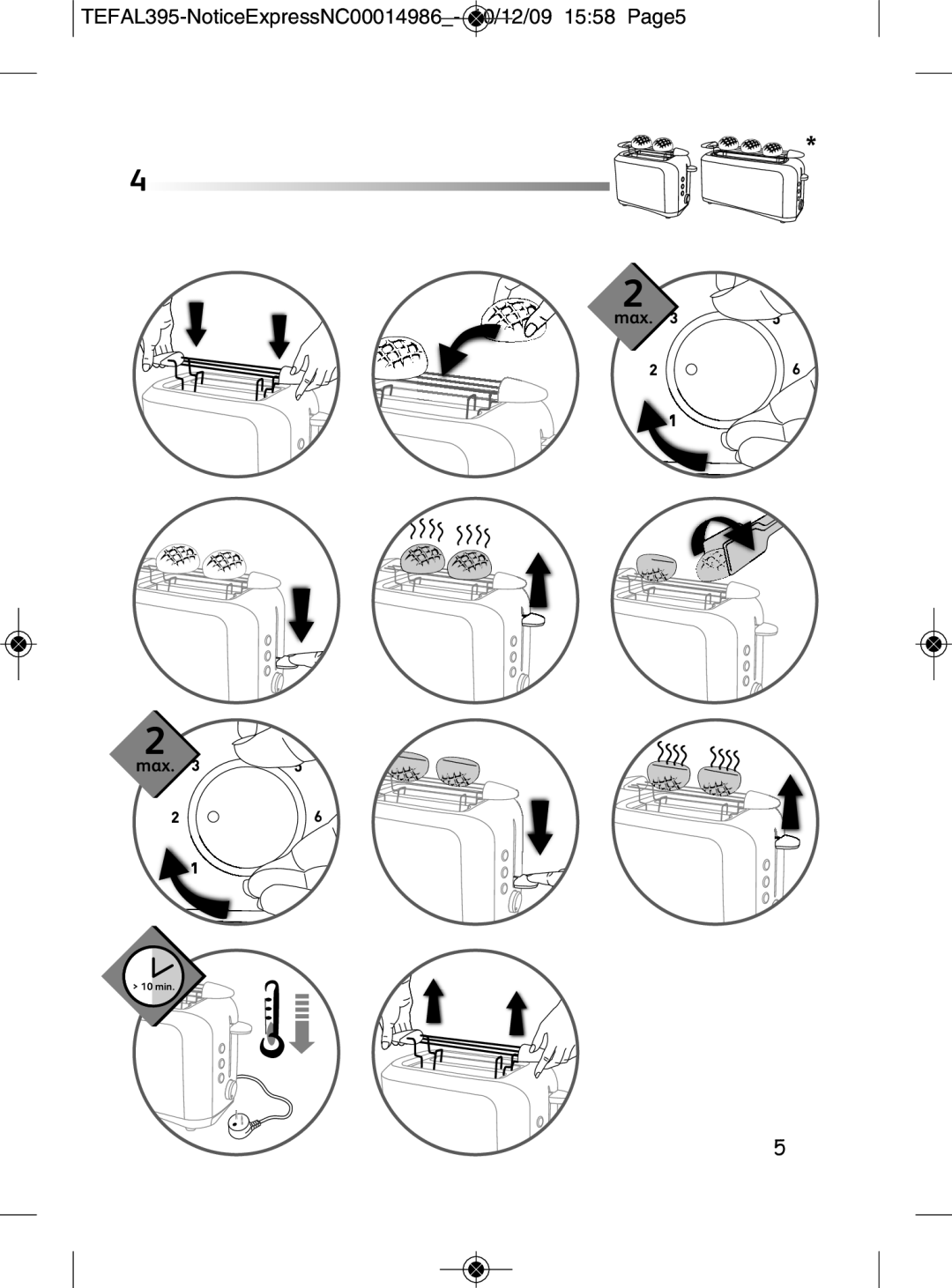 Tefal TT357130, TT357170 manual TEFAL395-NoticeExpressNC00014986- 10/12/09 1558 Page5 