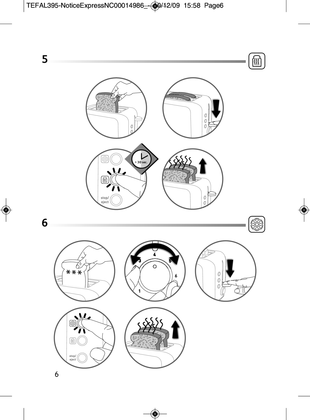 Tefal TT357170, TT357130 manual TEFAL395-NoticeExpressNC00014986- 10/12/09 1558 Page6 