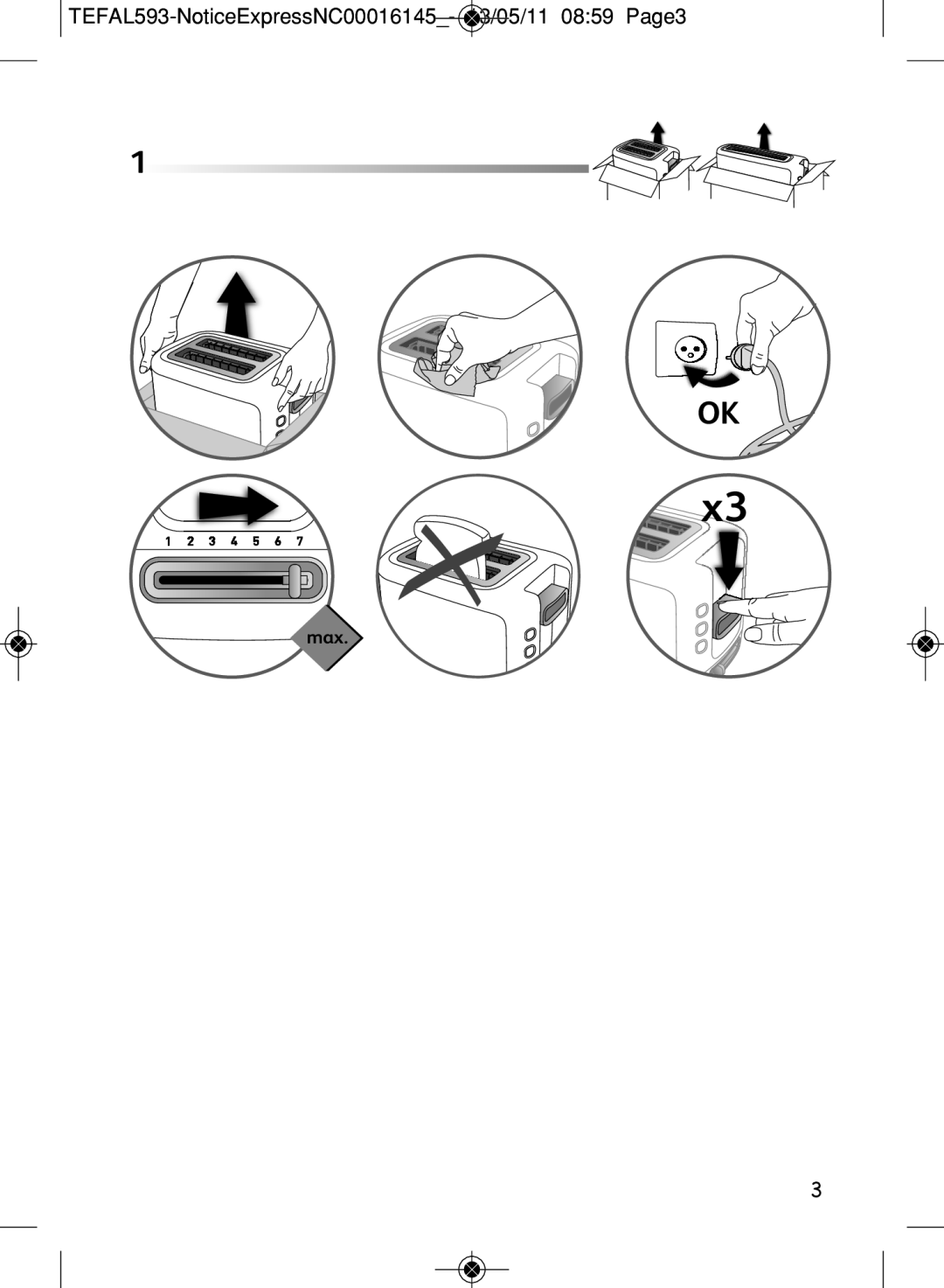 Tefal TT360130, TT360131 manual TEFAL593-NoticeExpressNC00016145- 13/05/11 0859 Page3 