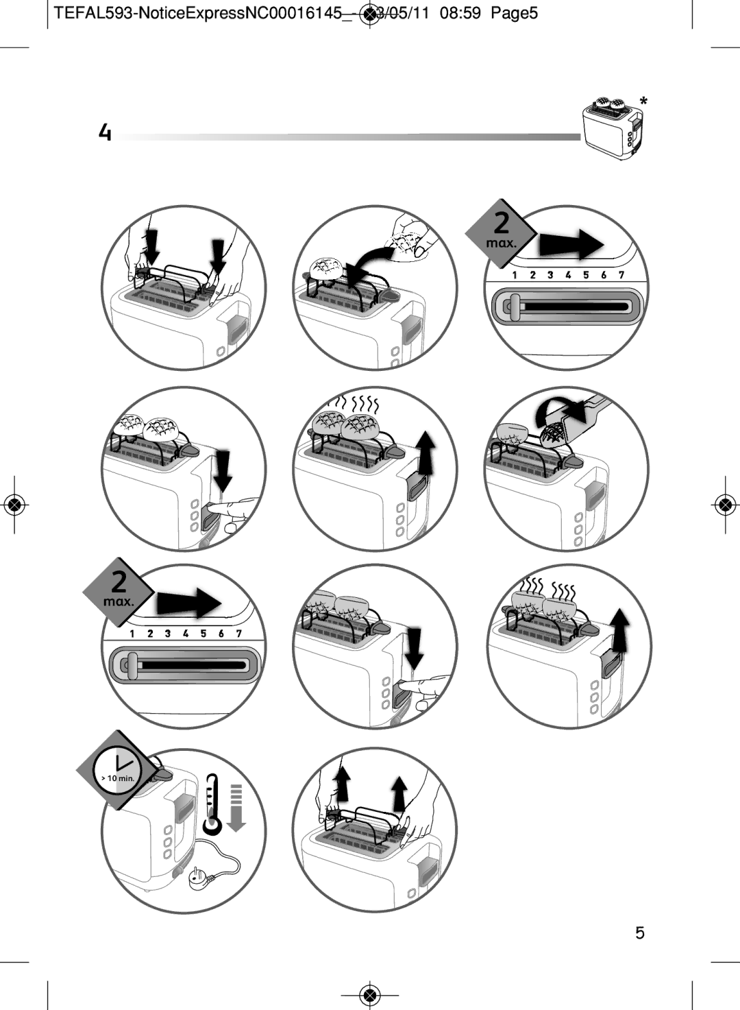 Tefal TT360130, TT360131 manual TEFAL593-NoticeExpressNC00016145- 13/05/11 0859 Page5 