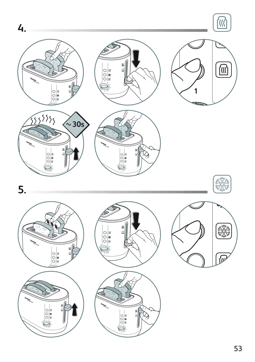 Tefal TT390130 manual 30s 