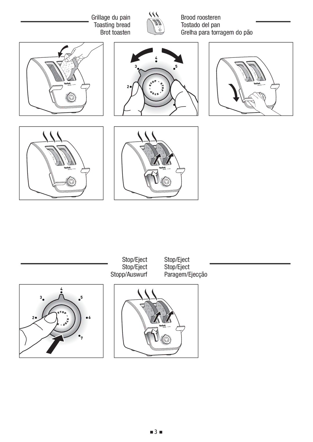 Tefal TT704130, TT704170, TT704115, TT704116 manual Brood roosteren 