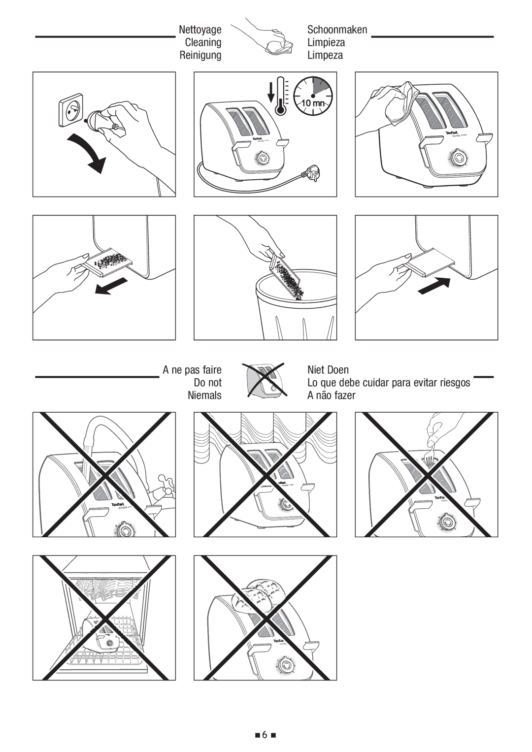 Tefal TT704116, TT704130, TT704170, TT704115 manual Limpieza 