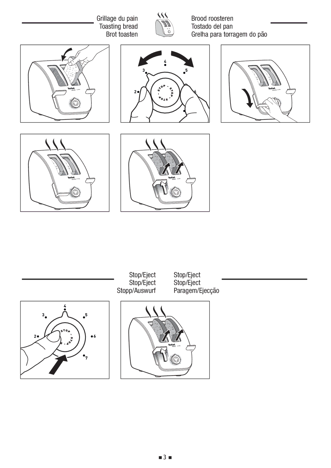 Tefal TT710150, TT710142 manual Brood roosteren 