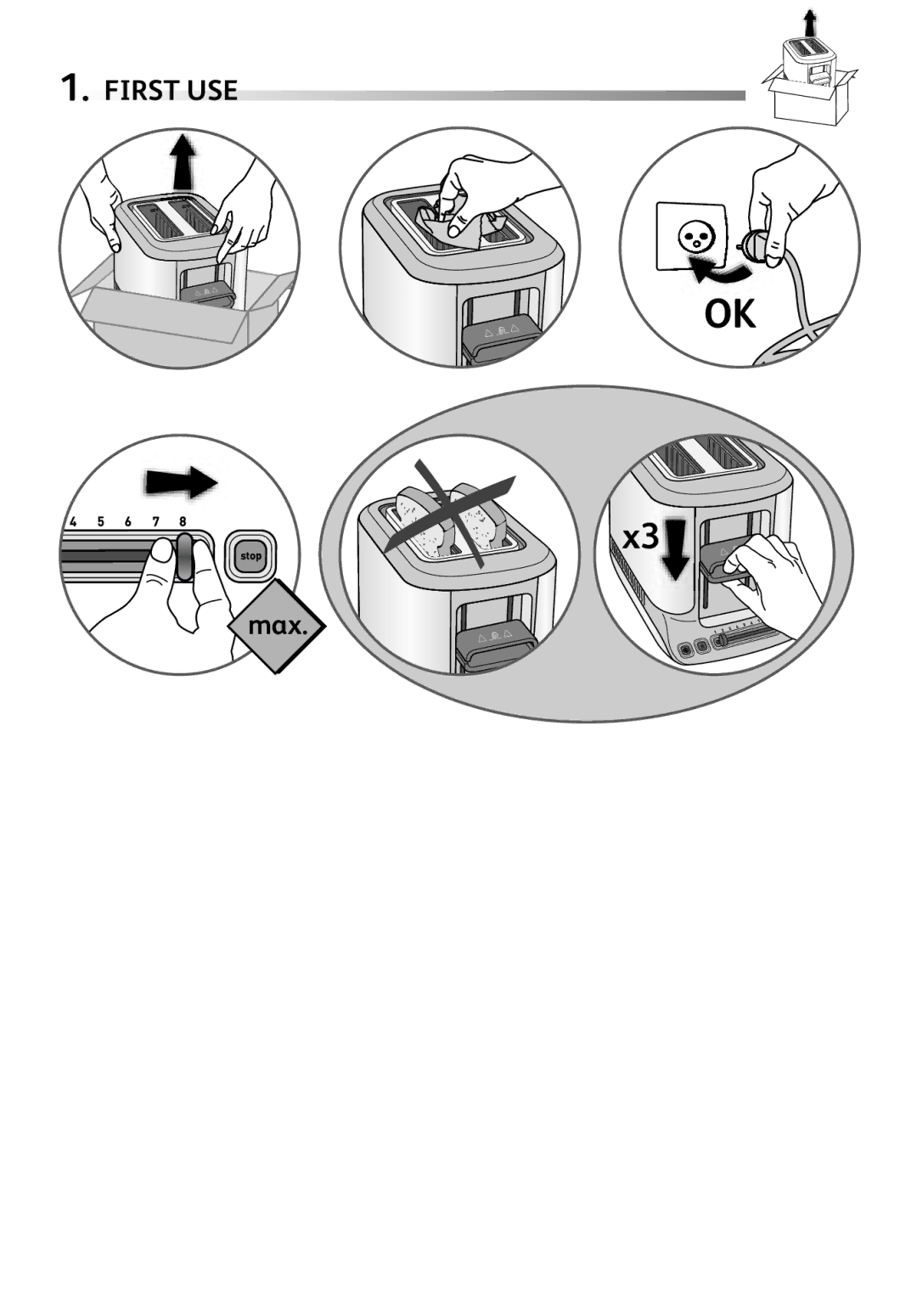 Tefal TT890015 manual First USE 