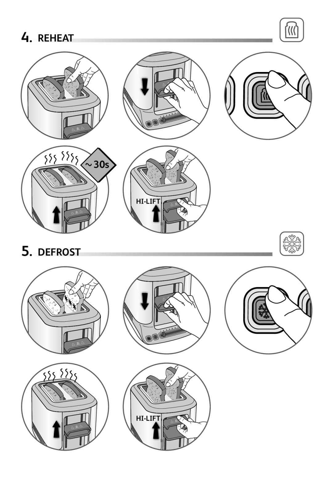 Tefal TT890015 manual Reheat 