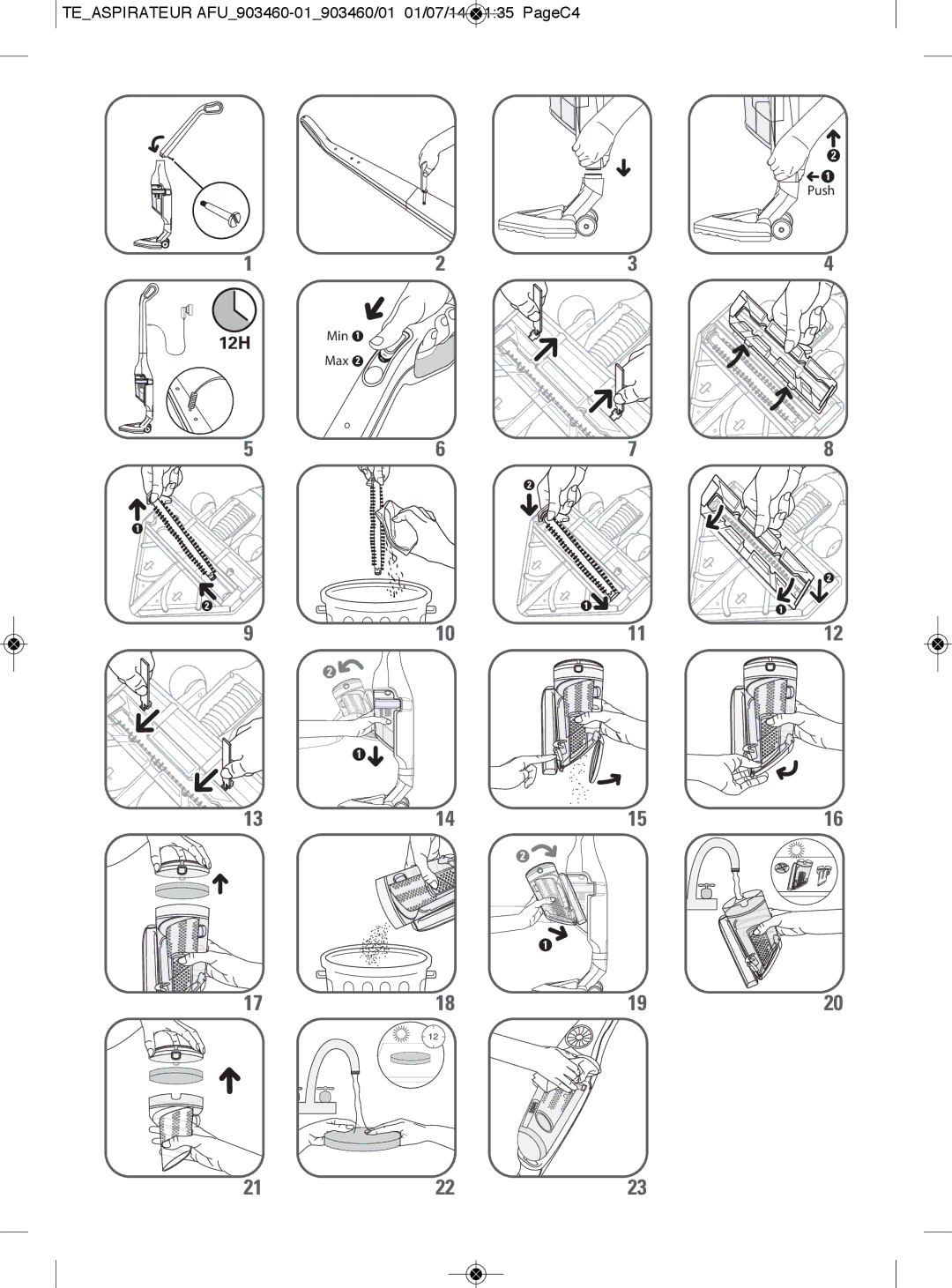 Tefal TY846384 manual Teaspirateur AFU903460-01903460/01 01/07/14 1135 PageC4 