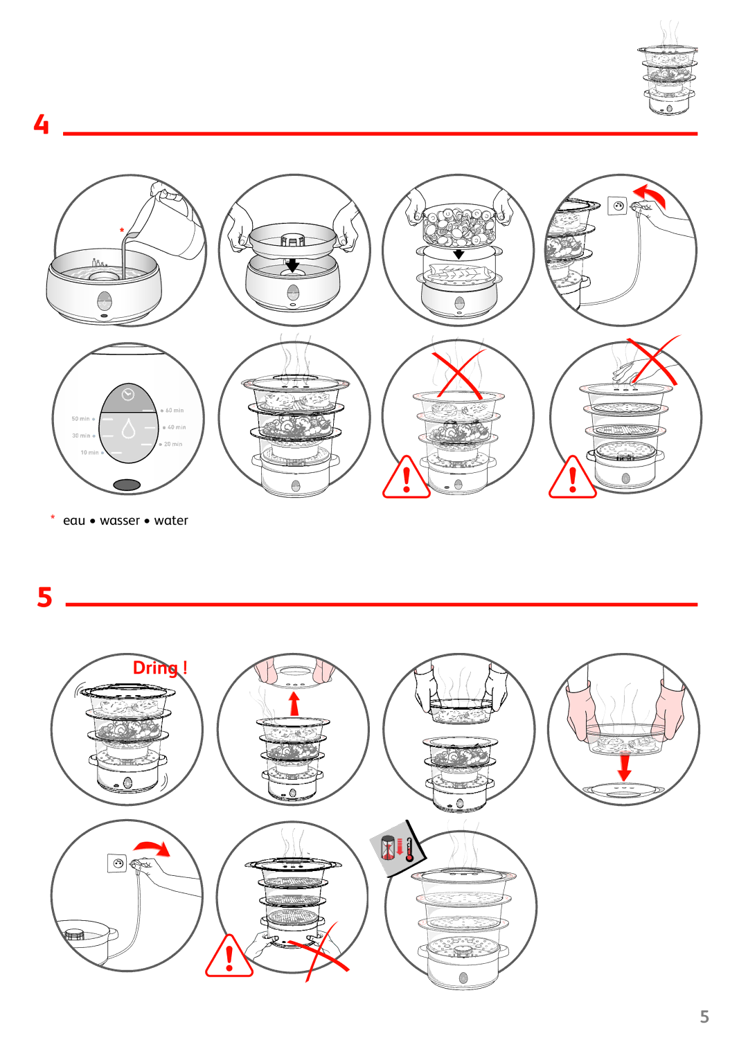 Tefal VC100830, VC100815, VC100870, VC100871 manual 60 MIN 