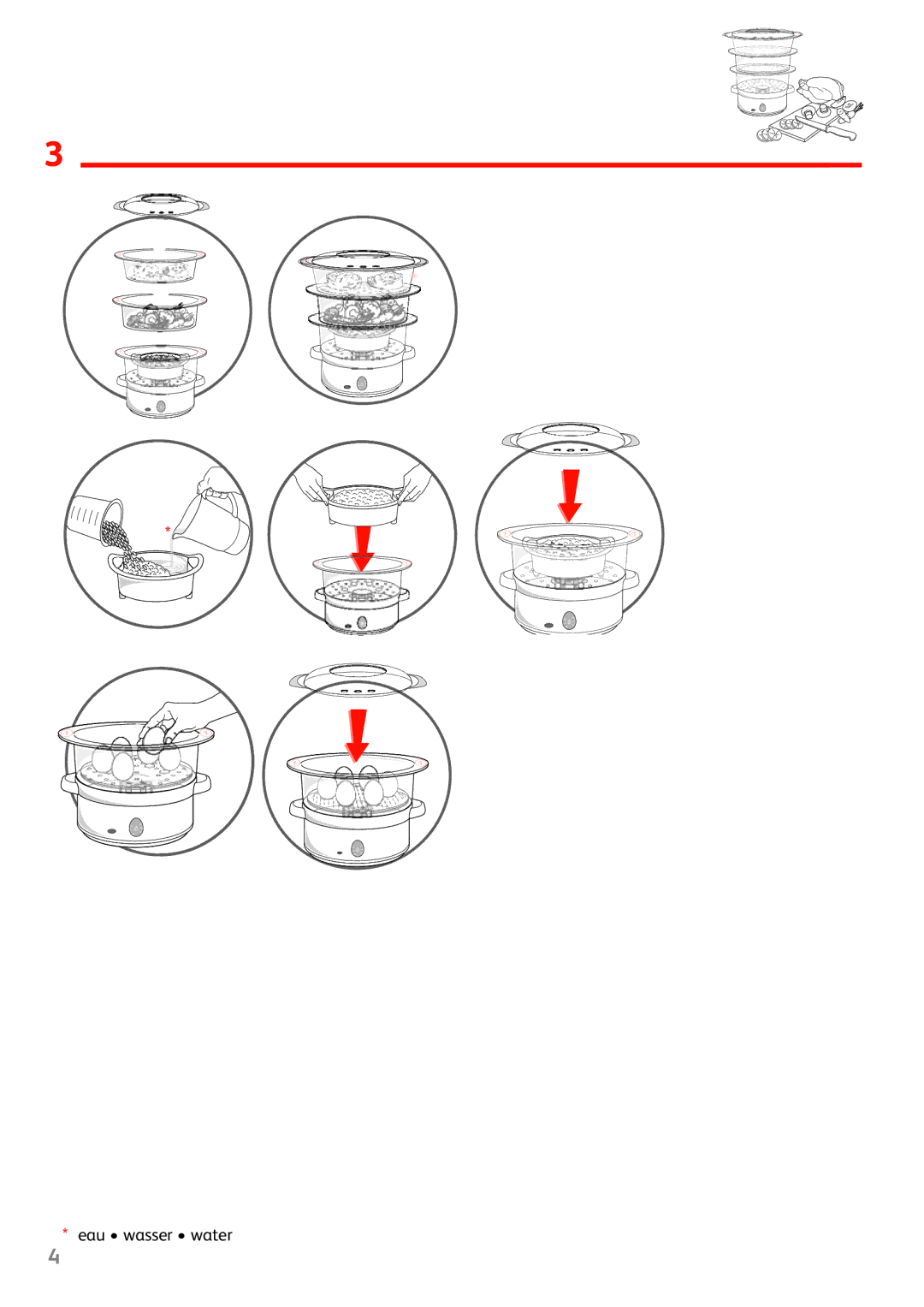 Tefal VC100916, VC100902, VC100915, VC100930, VC100970 manual Eau wasser water 