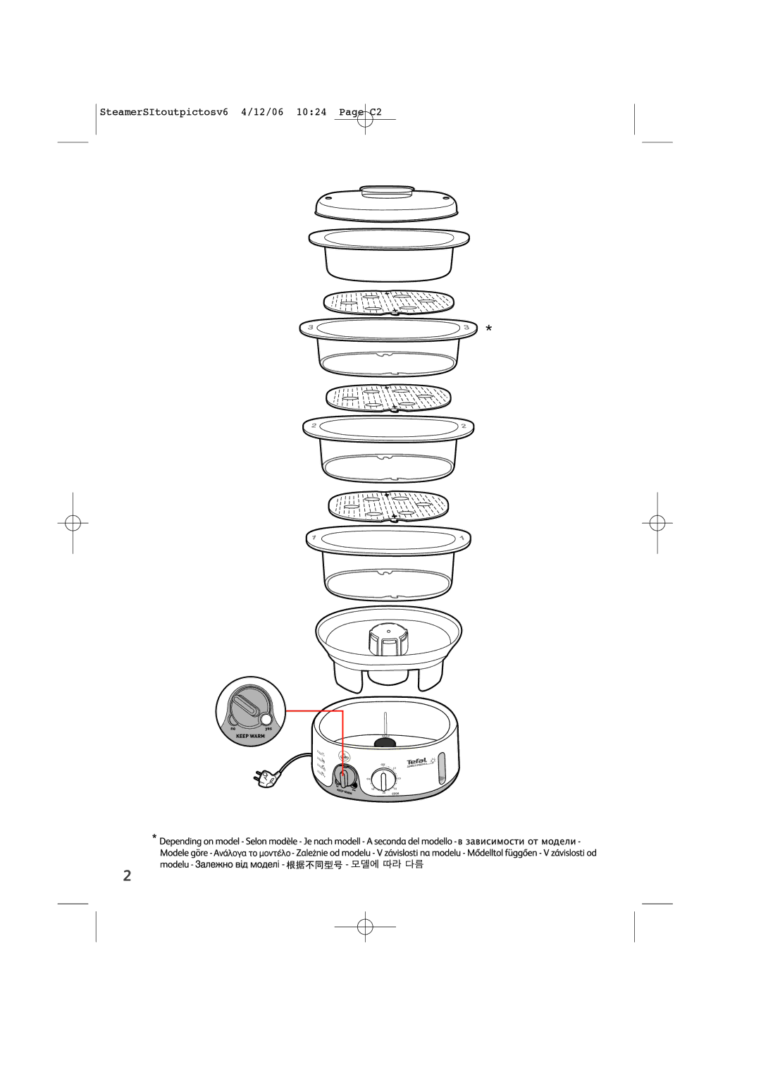 Tefal VC102730, VC102770, VC102731 manual SteamerSItoutpictosv6 4/12/06 1024 Page C2 