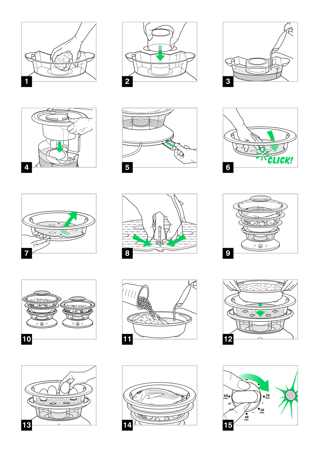 Tefal VC400770, VC400716, VC400715 manual Min 