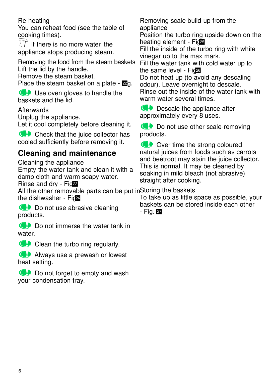 Tefal VC400715, VC400770, VC400716 manual Cleaning and maintenance 