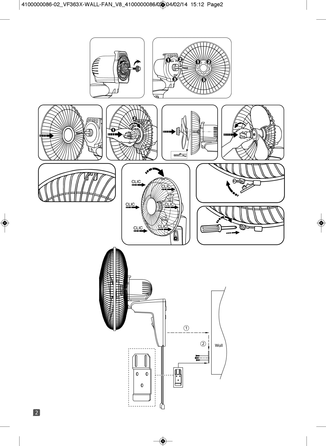 Tefal VF3636T0 manual Wall 