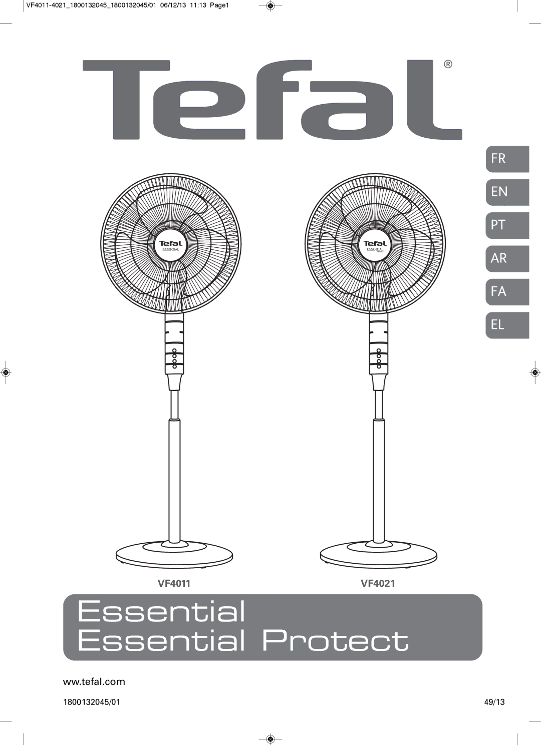 Tefal VF4011F0 manual Essential Essential Protect 