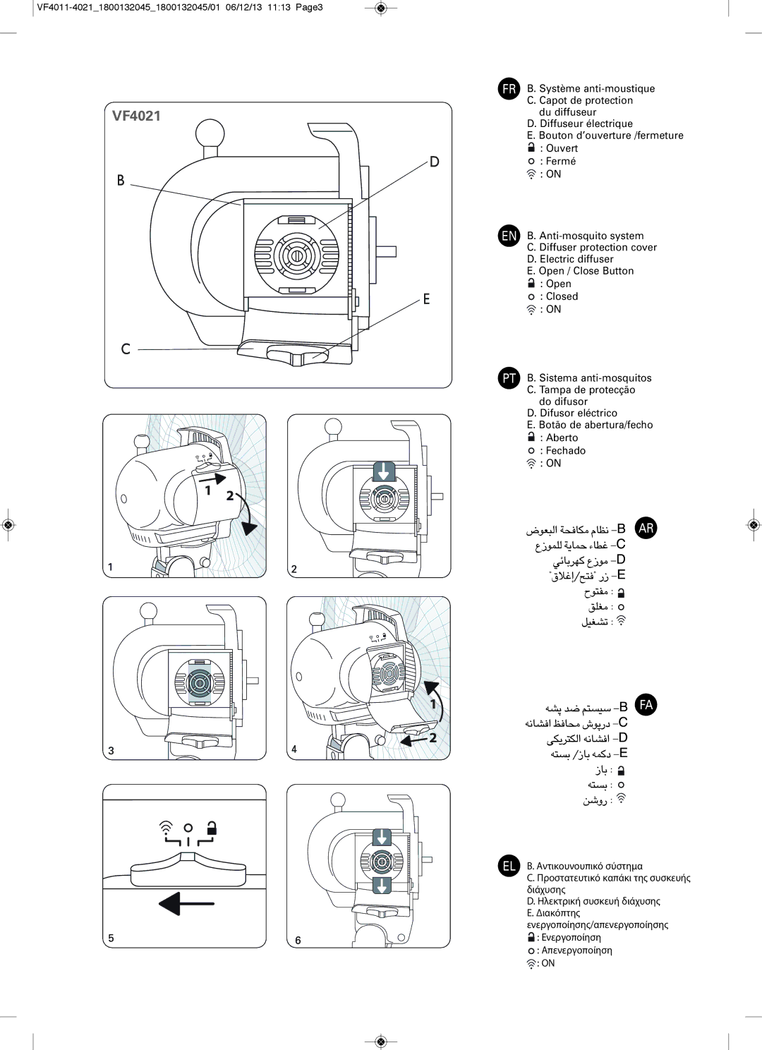 Tefal VF4011F0 manual VF4021 