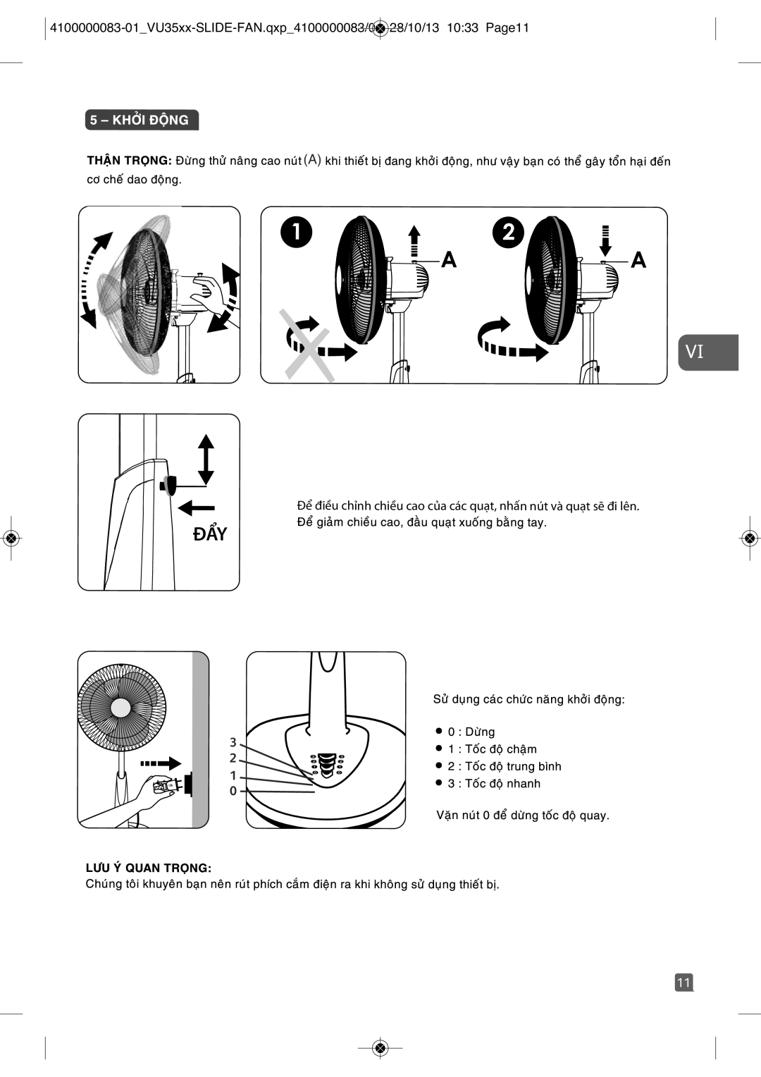 Tefal VU3520T0, VU3520S1, VU3520T1, VU3520T2 manual Đẩy 