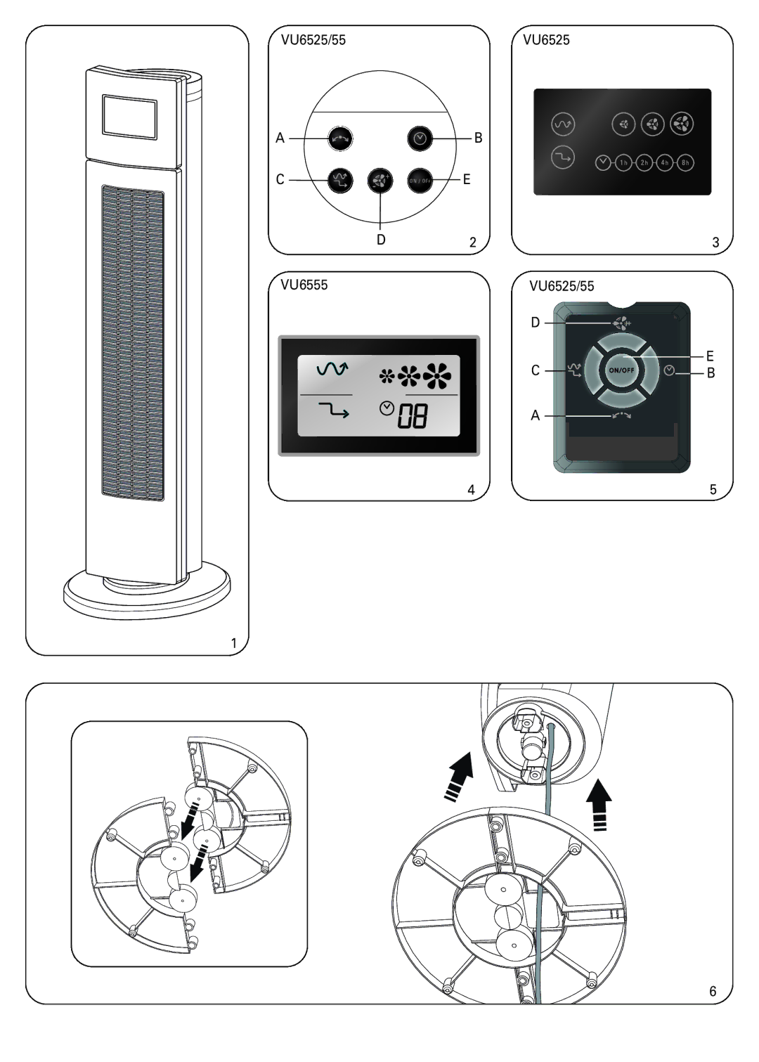 Tefal VU6525Y1, VU6525T0, VU6525G0, VU6525Y0 manual VU6525/55 VU6555 