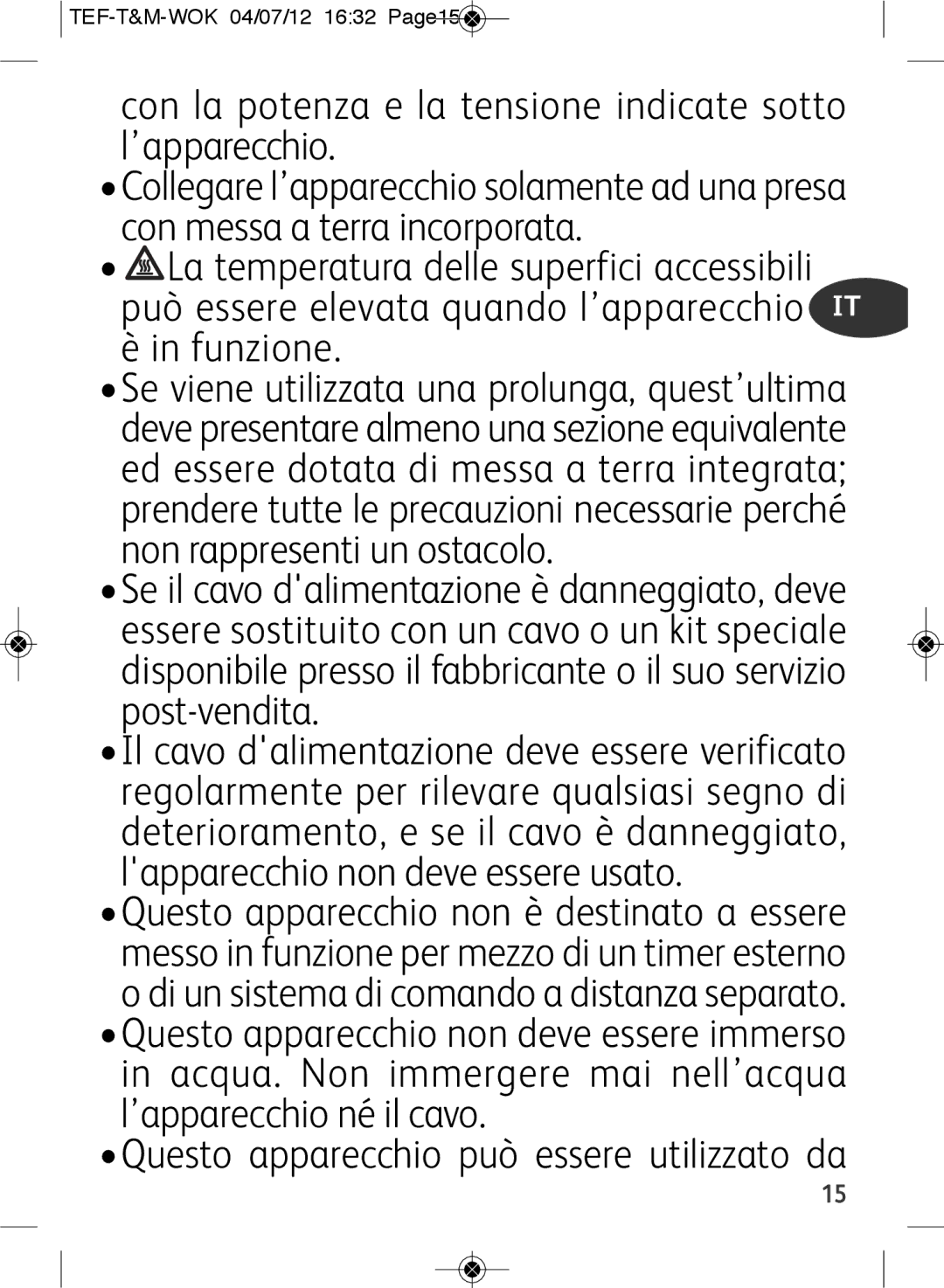 Tefal WO601601 manual TEF-T&M-WOK 04/07/12 1632 Page15 