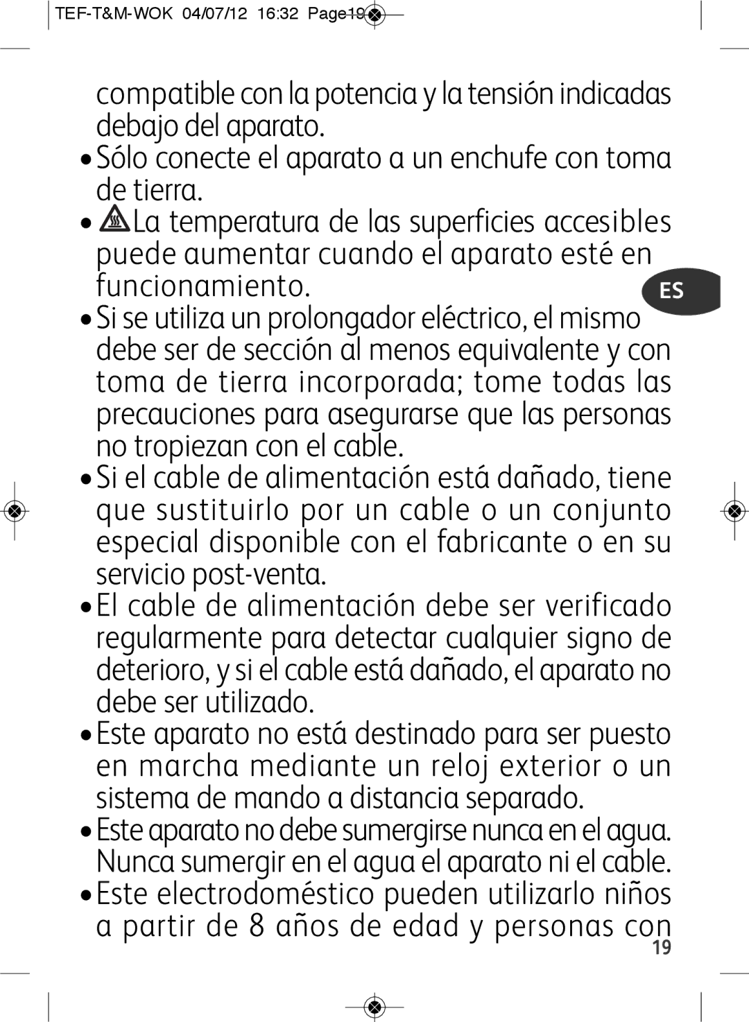 Tefal WO601601 manual TEF-T&M-WOK 04/07/12 1632 Page19 