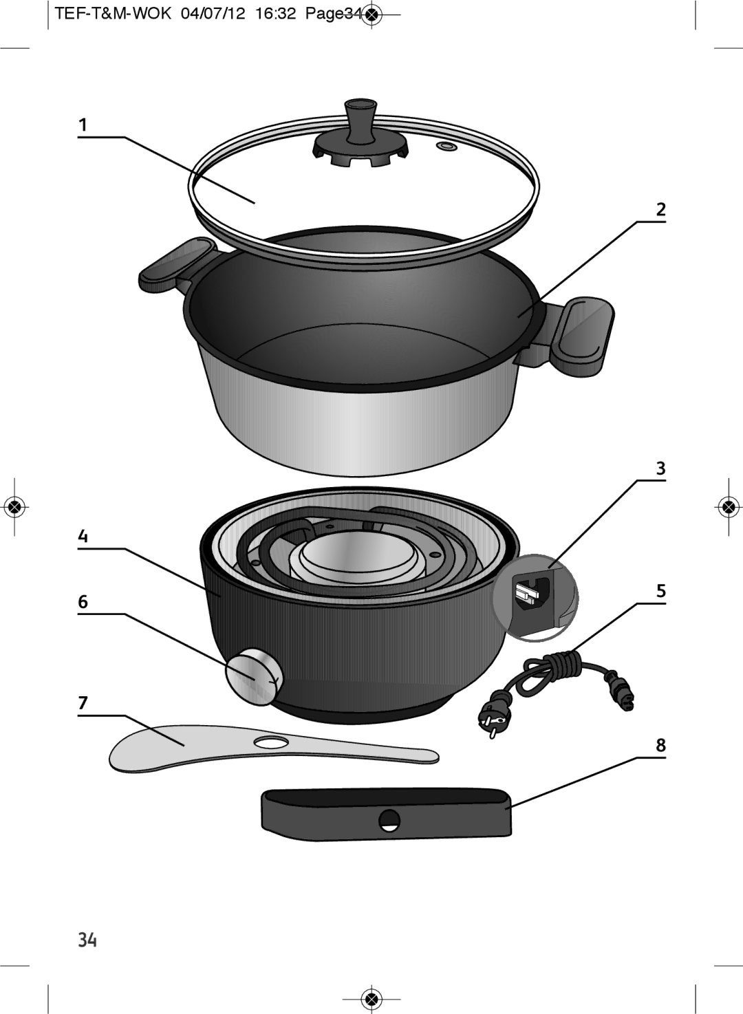 Tefal WO601601 manual TEF-T&M-WOK 04/07/12 1632 Page34 