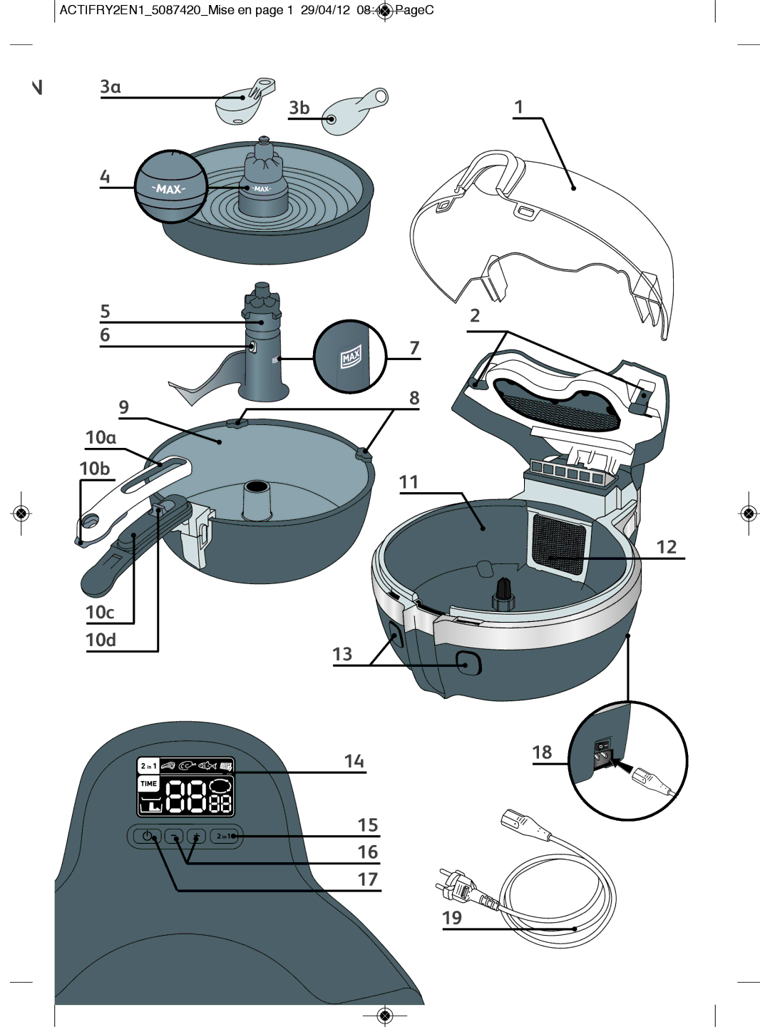 Tefal YV960128, YV960120, YV960116, YV960127, YV960129, YV960136, YV960133, YV9601TR, YV960151, YV9601CH, YV960140, YV960130 10a 