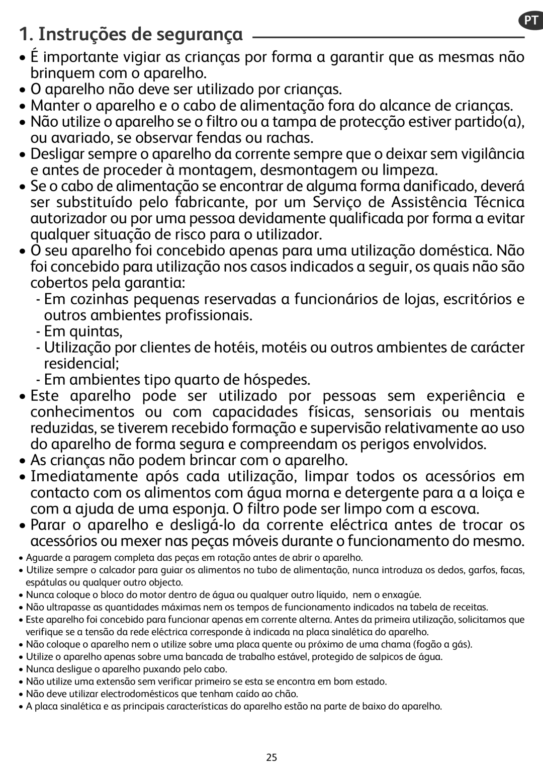 Tefal ZN355H66 manual Instruções de segurança 