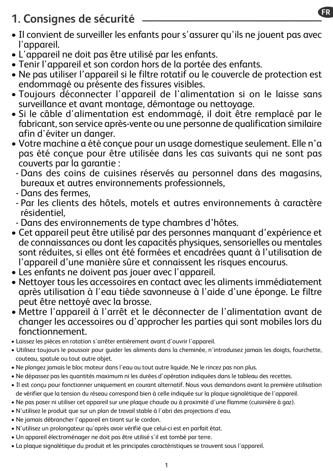 Tefal ZN355H66 manual Consignes de sécurité 