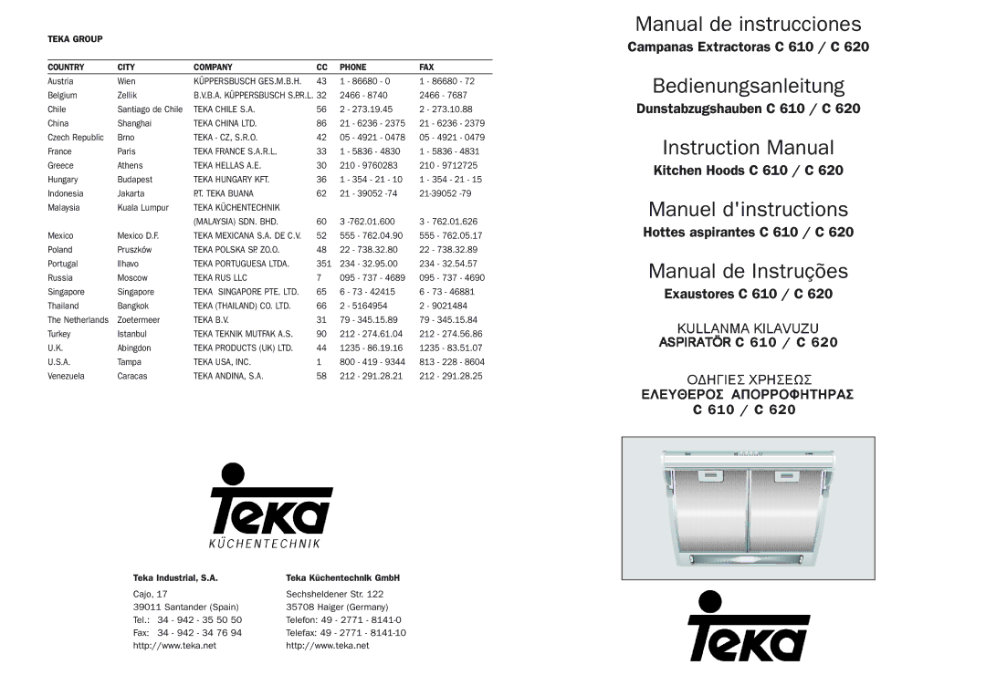 Teka C 610 / C 620 C 610 / C 620 manual Manual de instrucciones 