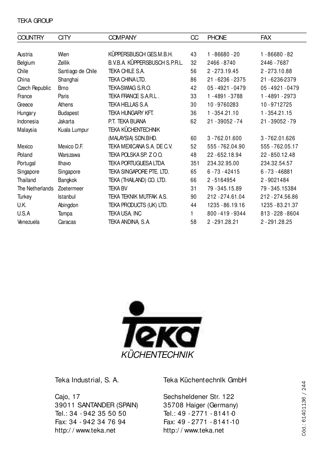 Teka CG Lux-70 4G., CG Lux-60 4G. Al AL, CG.1 3G. 1P CG Lux-60 4G. manual Küchentechnik 