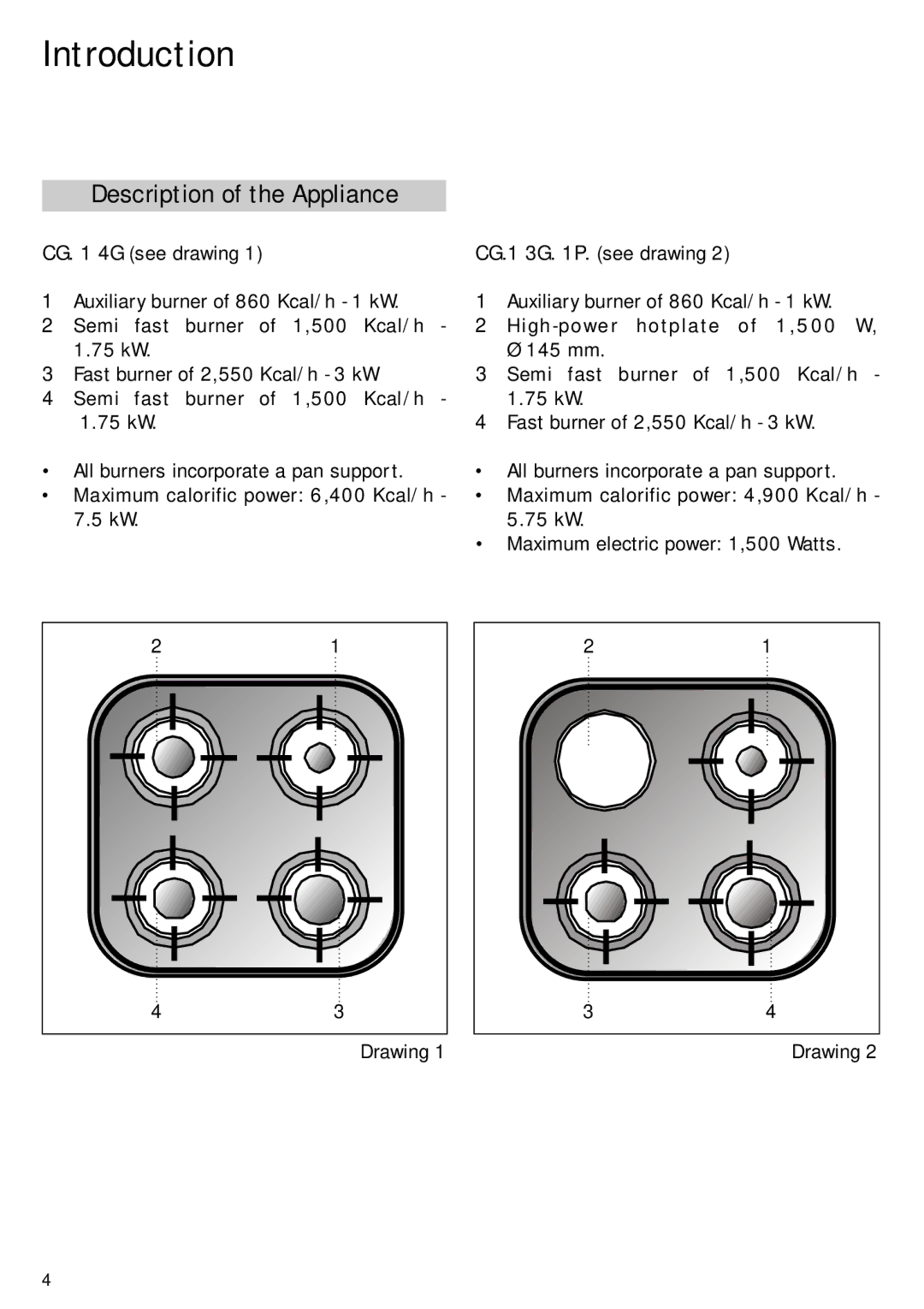 Teka CG Lux-70 4G., CG Lux-60 4G. Al AL, CG.1 3G. 1P CG Lux-60 4G. manual Introduction, Description of the Appliance 