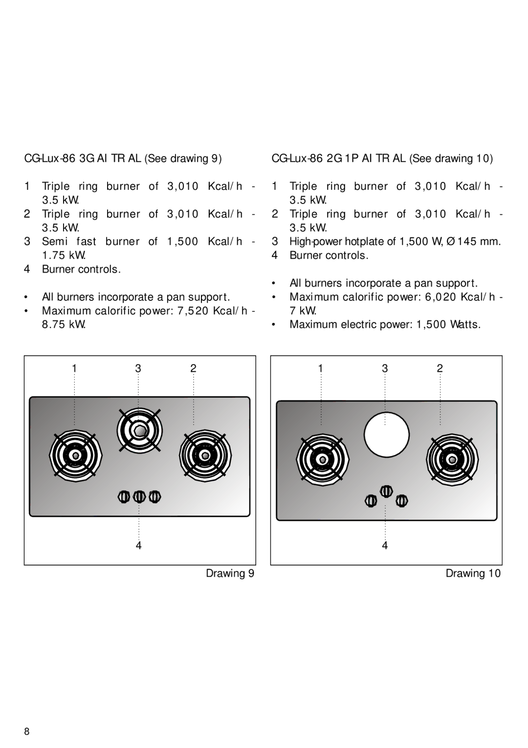 Teka CG.1 3G. 1P CG Lux-60 4G., CG Lux-60 4G. Al AL, CG Lux-70 4G. manual 