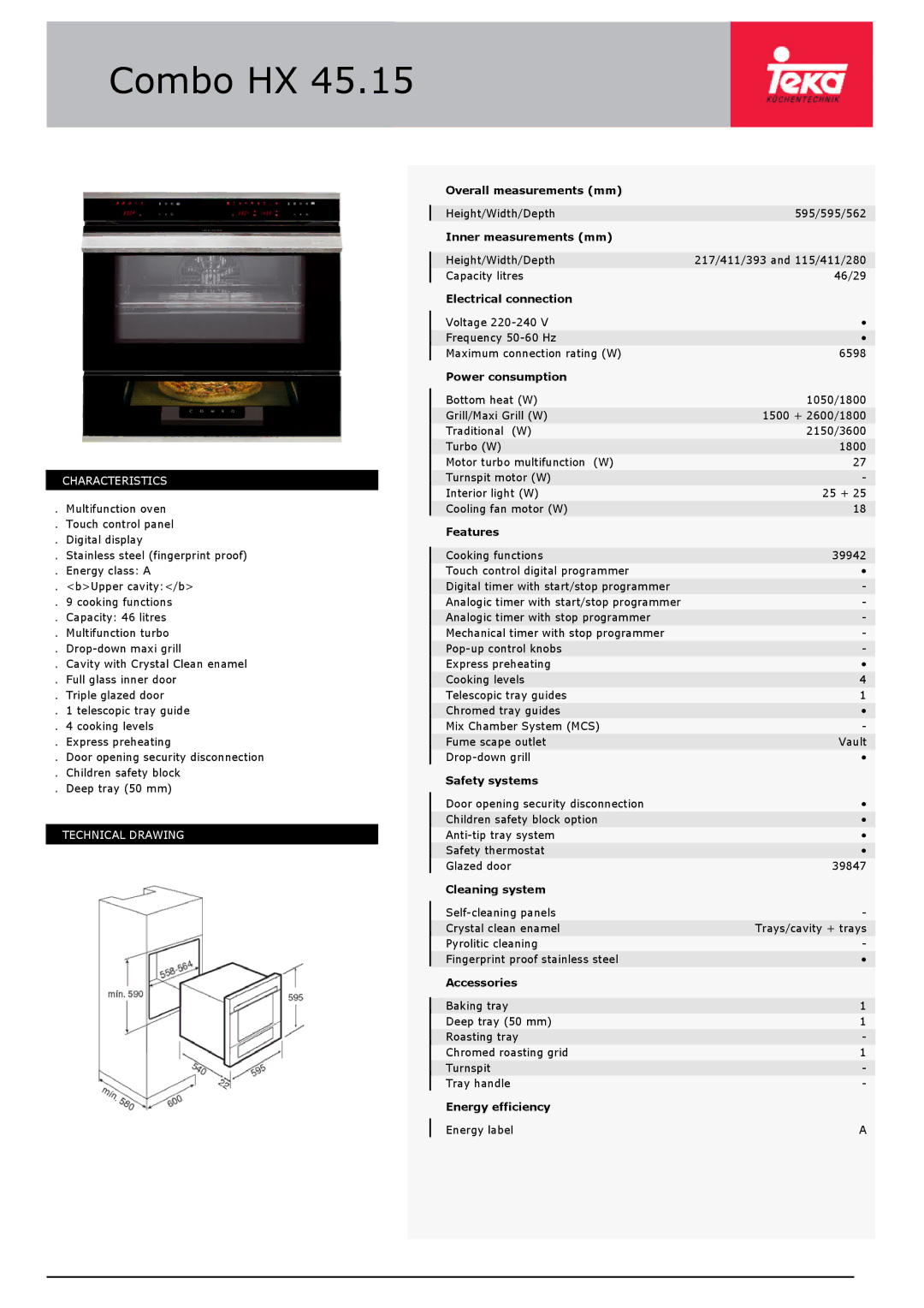 Teka Combo HX 45.15 manual 