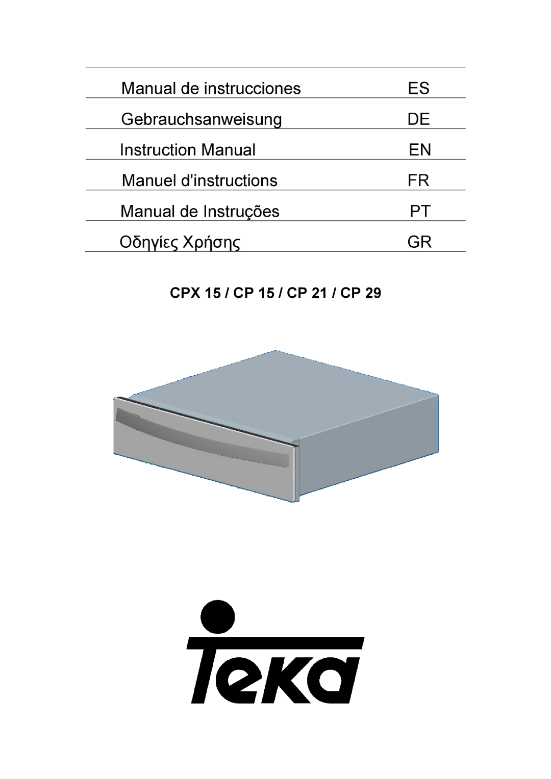 Teka CPX15/CP 15/CP 21/CP 29 manual CPX 15 / CP 15 / CP 21 / CP 