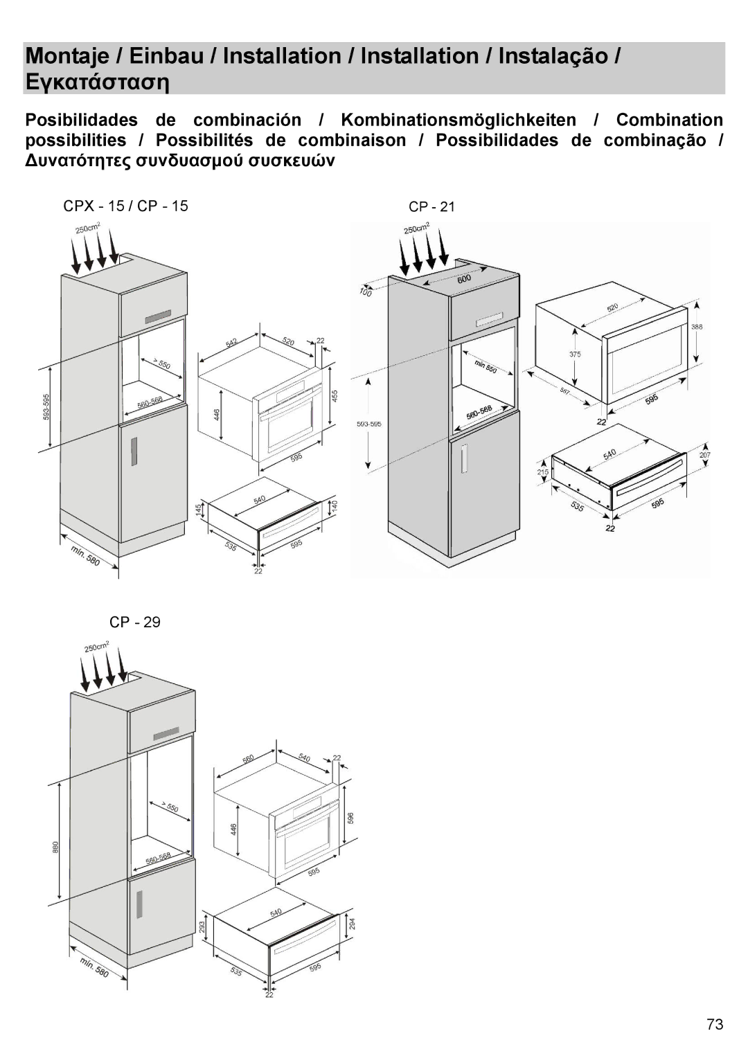 Teka CPX15/CP 15/CP 21/CP 29 manual CPX 15 / CP 