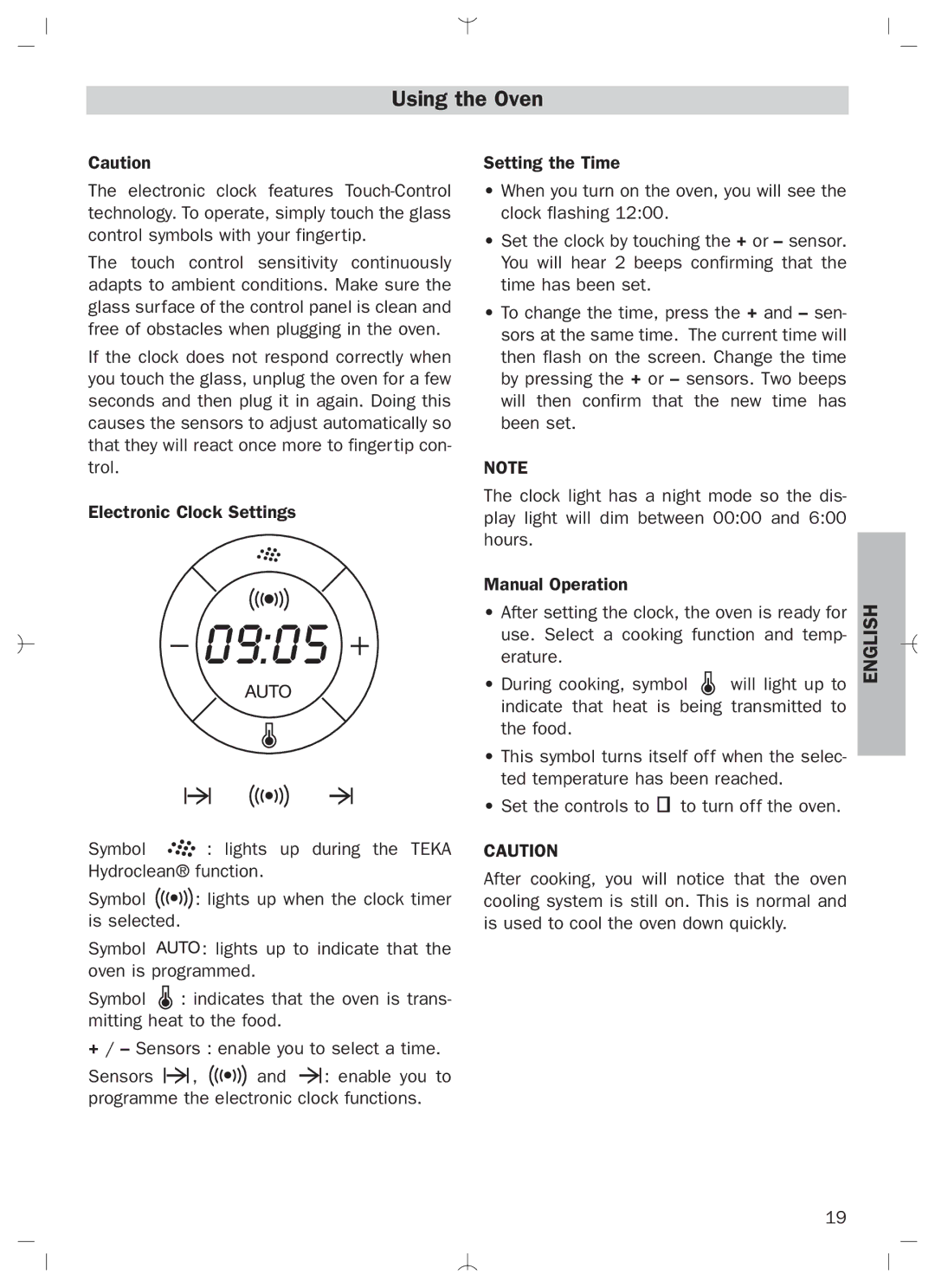 Teka HL-840 HL-850 manual Using the Oven 