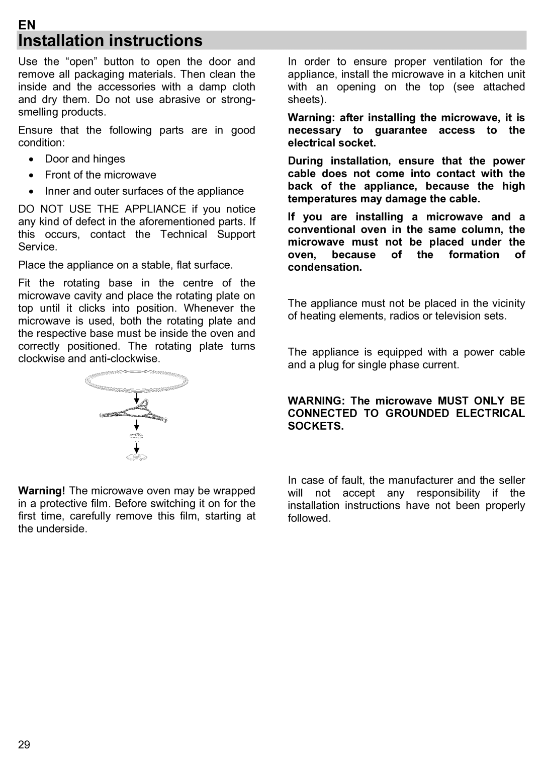 Teka ieka MWL 20 BIT manual Installation instructions 