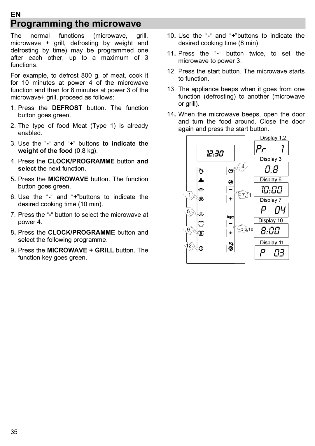 Teka ieka MWL 20 BIT manual Programming the microwave 