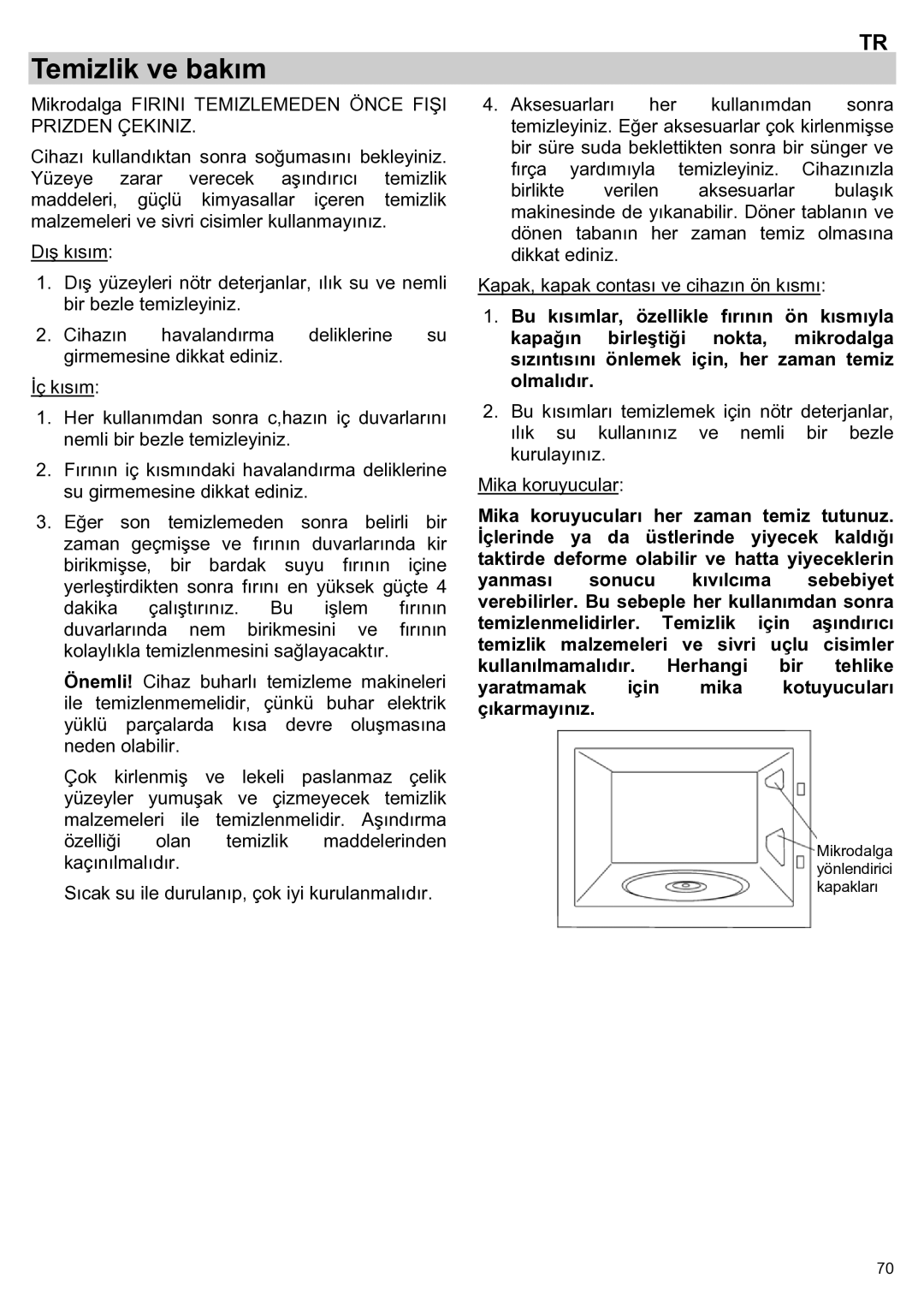 Teka ieka MWL 20 BIT manual Temizlik ve bakım 