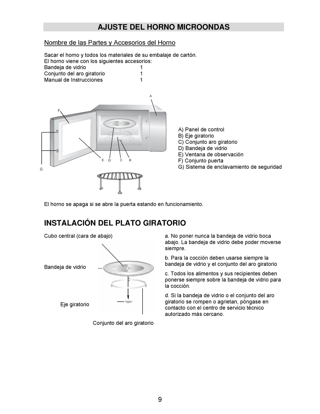 Teka MW 21 IMS INOX manual Ajuste DEL Horno Microondas 