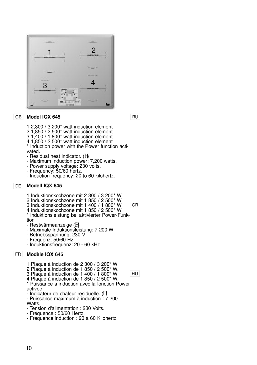 Teka IRX 635, TRX 645, IQX 635, TRX 635 manual Model IQX, DE Modell IQX, FR Modèle IQX 