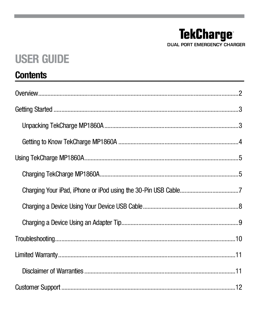 Tekkeon MP1860A manual User Guide 