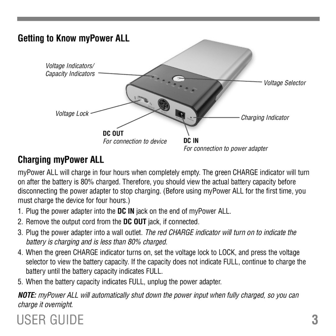 Tekkeon MP3300 manual Getting to Know myPower ALL, Charging myPower ALL 