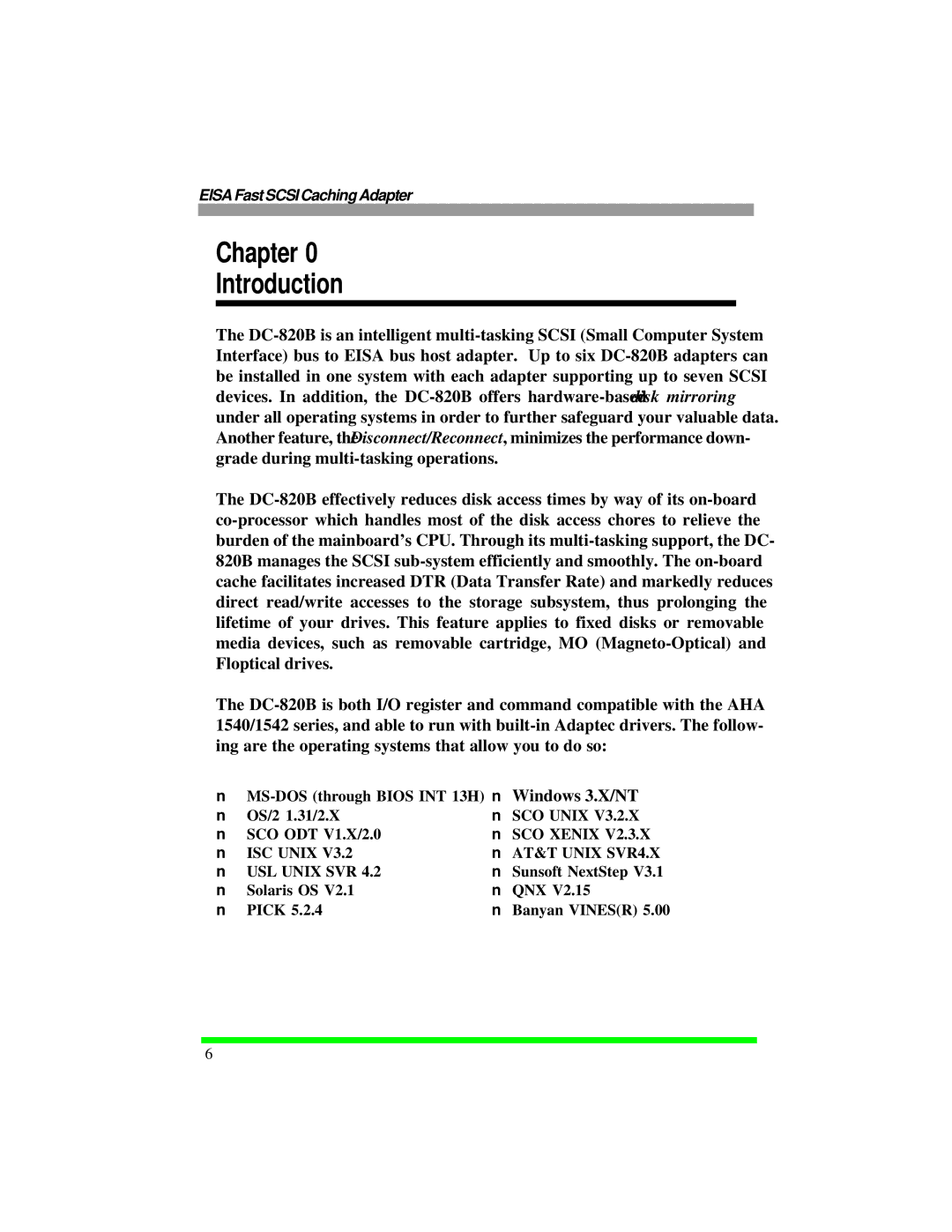 Tekram Technology DC-820B manual Chapter Introduction 